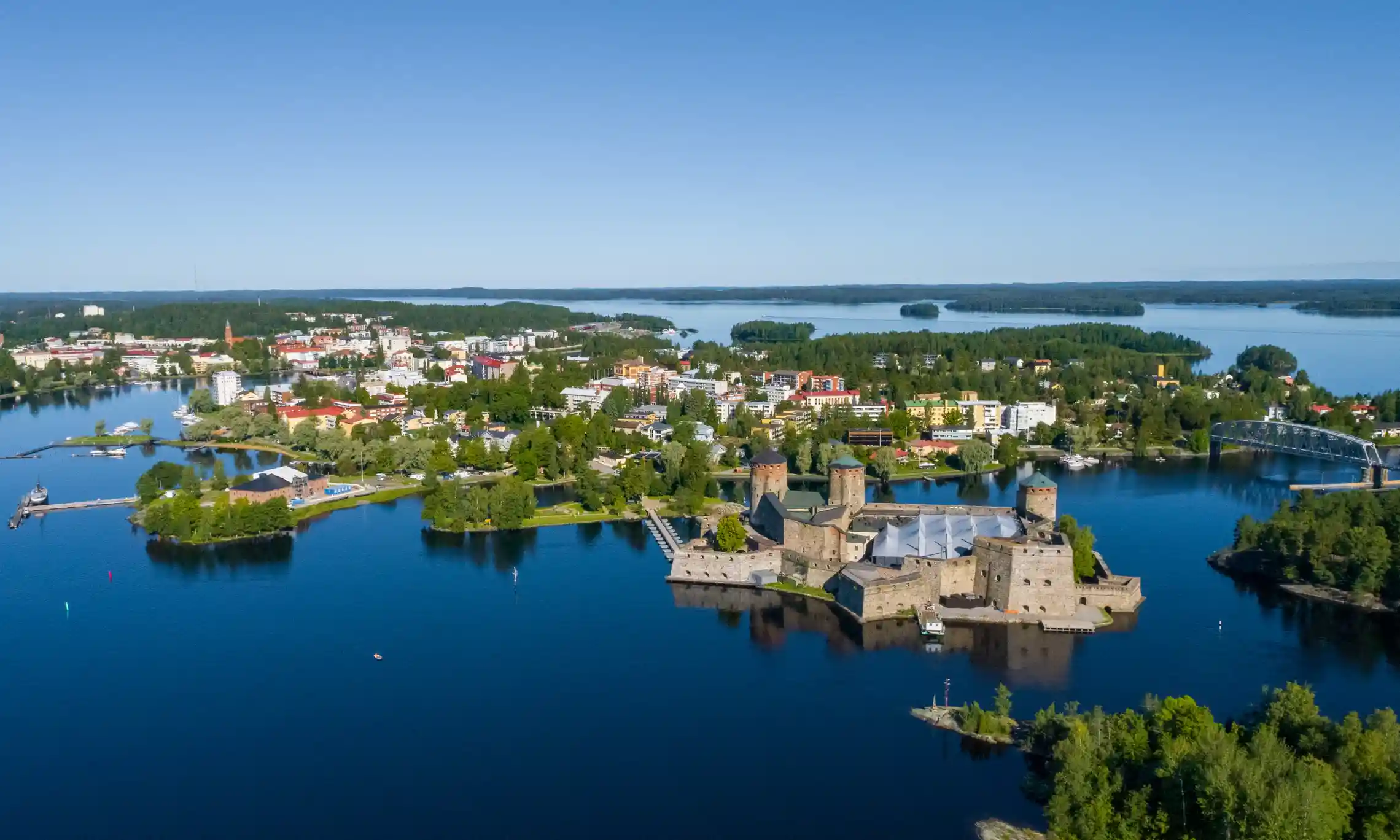 Savonlinna with its 15th-century Olavinlinna fortress – and opera festival venue – in the foreground.